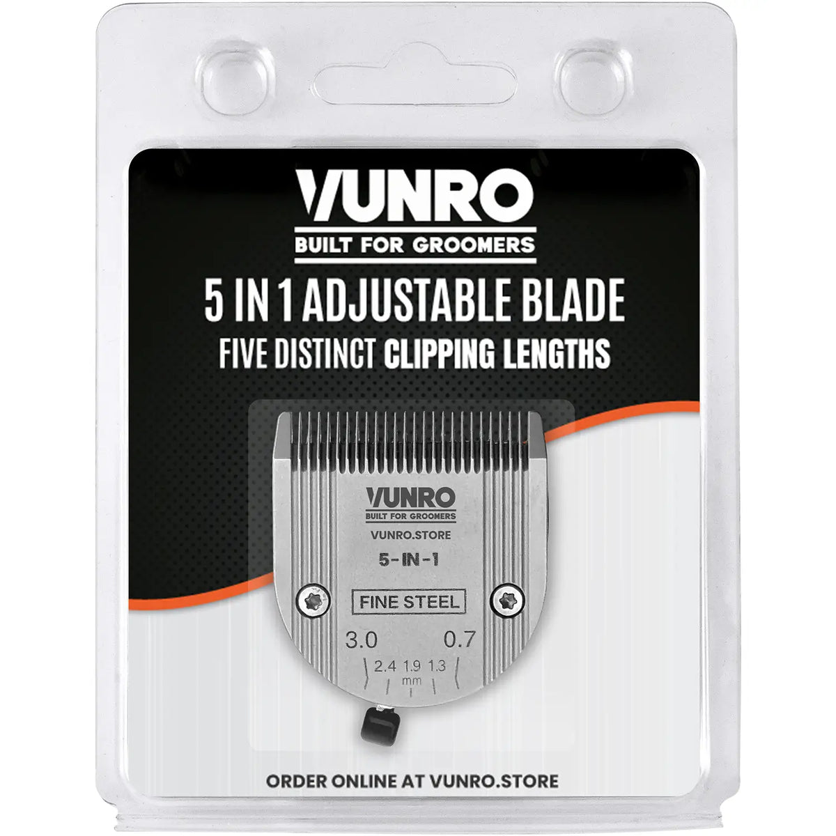 Adjustable Steel 5 in 1 Fine Dog Clipper Blade (0.7 mm - 3 mm) by VUNRO