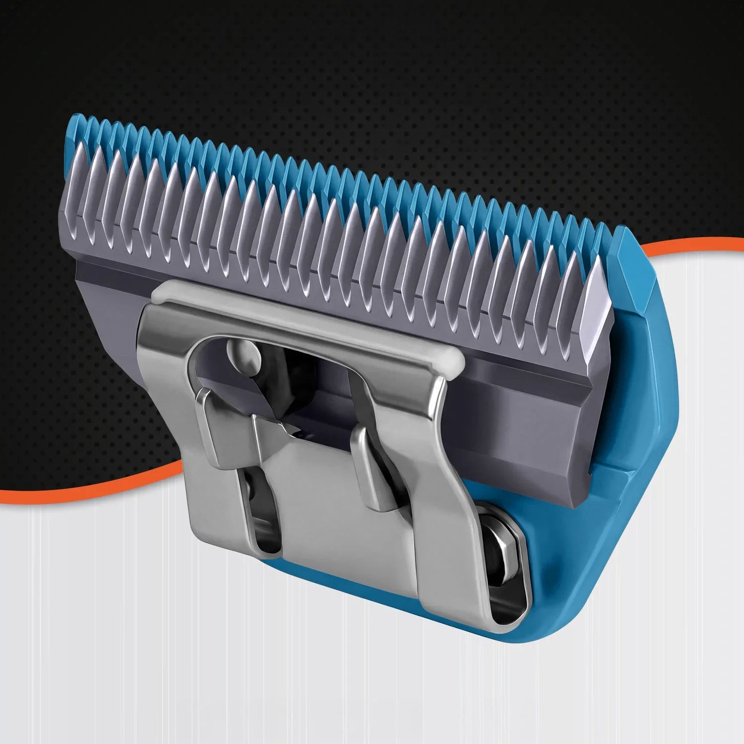 VUNRO 10W Wide Blue Steel dog clipper blade rear left view
