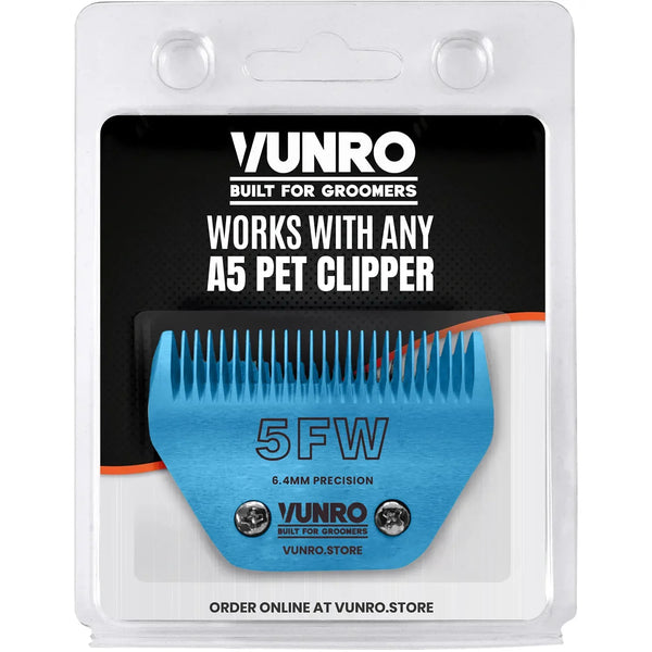 #5FW Wide Blue Steel Dog Clipper Blade (6.4 mm)